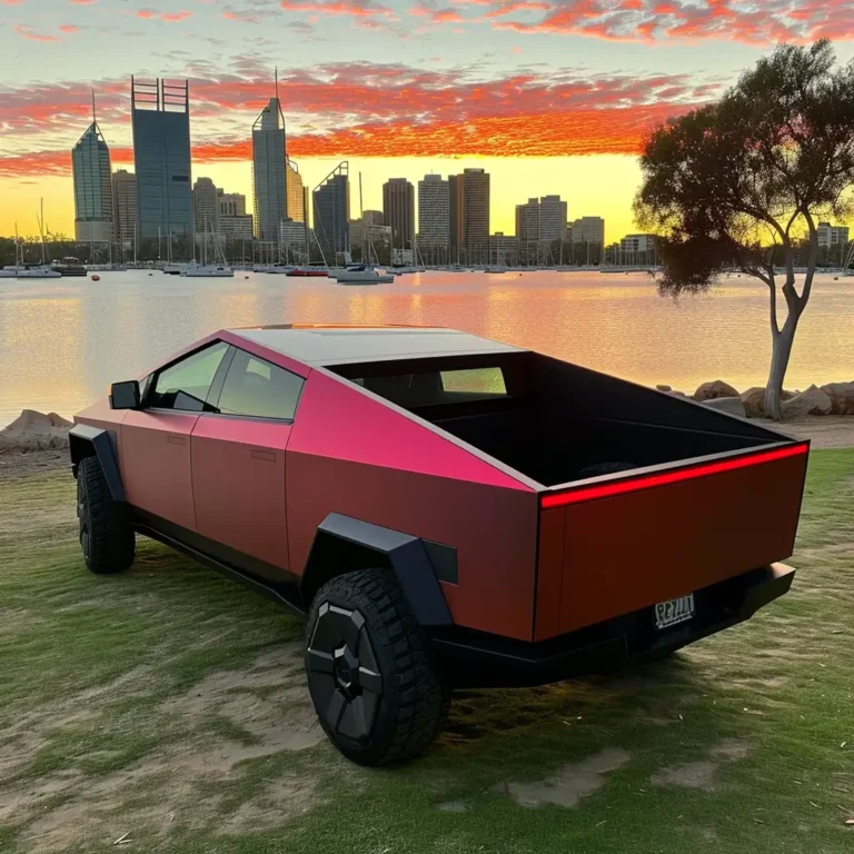 Tesla Matte Red Car Wrap - Car Wrapping Perth